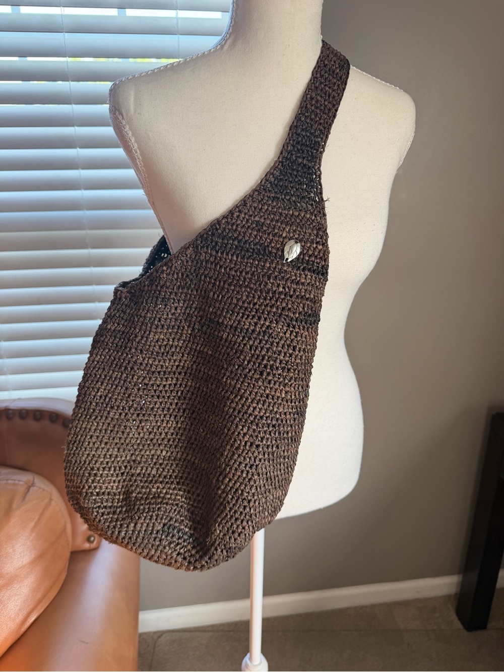 Helen Kaminski Dark Brown Crochet Messenger Bag